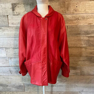 Vintage À Pro-Peaux women’s  red leather jacket in‎ size small
